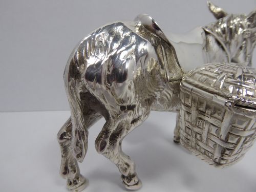 EXTREMELY RARE SOLID SILVER MODEL OF A DONKEY - ADDITIONAL PHOTO 14