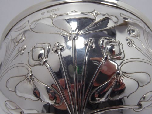 SOLID SILVER STUNNING ART NOUVEAU BOWL - ADDITIONAL PHOTO 8