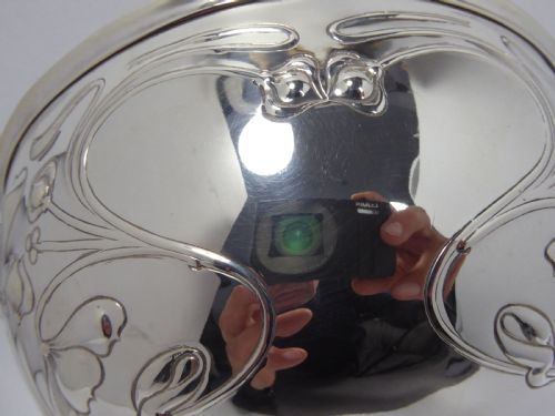 SOLID SILVER STUNNING ART NOUVEAU BOWL - ADDITIONAL PHOTO 9