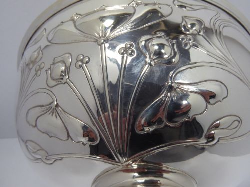 SOLID SILVER STUNNING ART NOUVEAU BOWL - ADDITIONAL PHOTO 10
