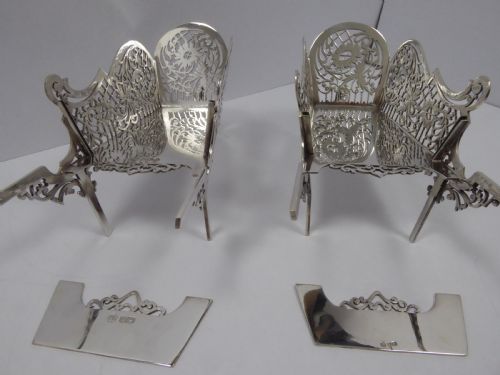SOLID SILVER PAIR OF WHEEL BARROW TABLE DISHES - ADDITIONAL PHOTO 8