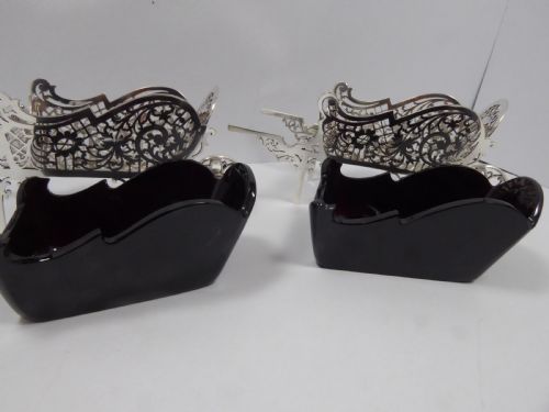 SOLID SILVER PAIR OF WHEEL BARROW TABLE DISHES - ADDITIONAL PHOTO 10