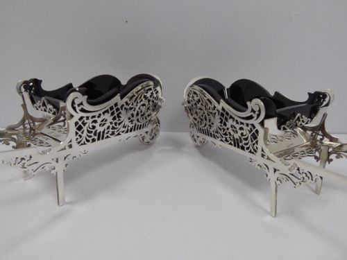 SOLID SILVER PAIR OF WHEEL BARROW TABLE DISHES - ADDITIONAL PHOTO 14