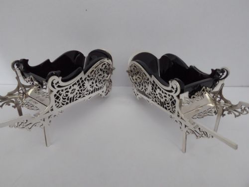SOLID SILVER PAIR OF WHEEL BARROW TABLE DISHES - ADDITIONAL PHOTO 15