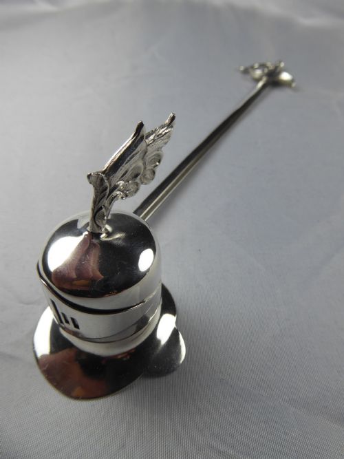 raresolid silver novelty candle snuffer - CATEGORY: ANTIQUE SILVER - DATED 1950