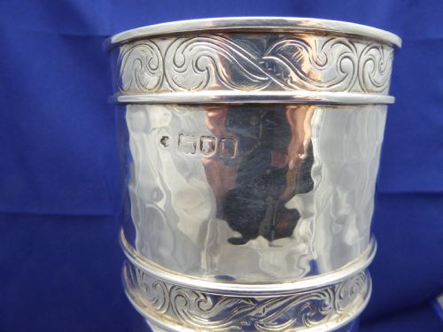 SOLID SILVER ARTS AND CRAFTS VASE - ADDITIONAL PHOTO 4
