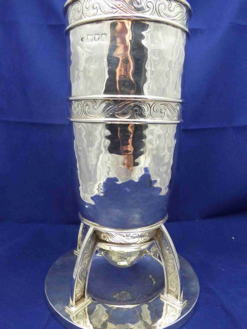 solid silver arts and crafts vase - CATEGORY: ANTIQUE SILVER - DATED 1900