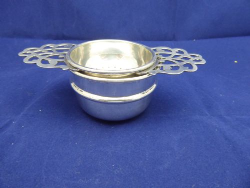 SOLID SILVER TEA STRAINER AND BOWL - ADDITIONAL PHOTO 4