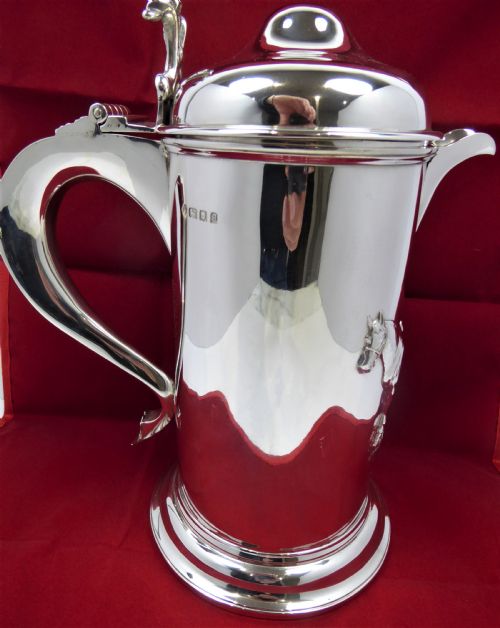 RARE SOLID SILVER FLAGON LONDON 1922 - ADDITIONAL PHOTO 4