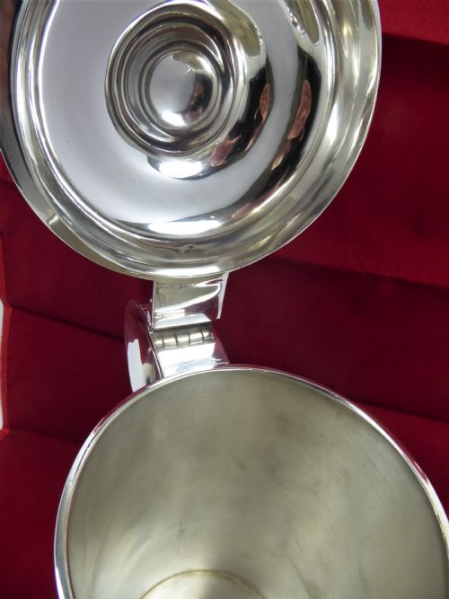 RARE SOLID SILVER FLAGON LONDON 1922 - ADDITIONAL PHOTO 6