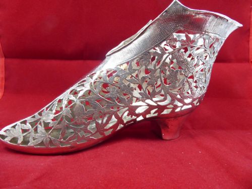 solid silver life size shoe 1897 - CATEGORY: ANTIQUE SILVER - DATED 1890