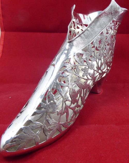 SOLID SILVER LIFE SIZE SHOE 1897 - ADDITIONAL PHOTO 2