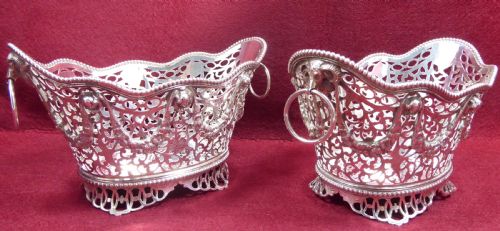 solid silver pair of baskets 1913 - CATEGORY: ANTIQUE SILVER - DATED 1910