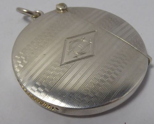 solid silver round vesta case 1923 - CATEGORY: ANTIQUE SILVER - DATED 1920