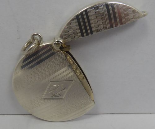 SOLID SILVER ROUND VESTA CASE 1923 - ADDITIONAL PHOTO 3