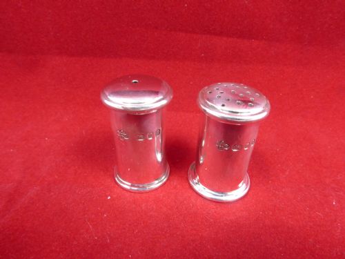 asprey solid silver miniature salt and pepper - CATEGORY: ANTIQUE SILVER - DATED 1960
