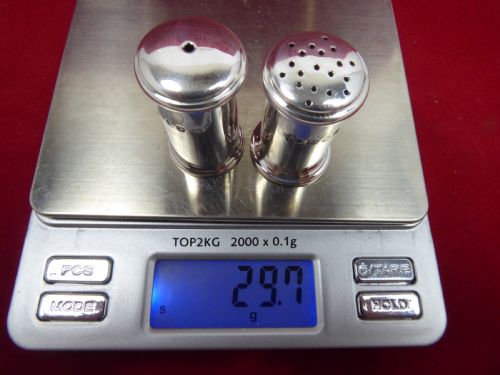 ASPREY SOLID SILVER MINIATURE SALT AND PEPPER - ADDITIONAL PHOTO 6
