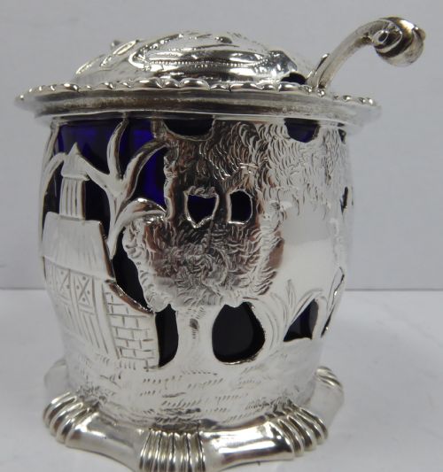 SOLID SILVER MUSTARD POT 1880 - ADDITIONAL PHOTO 1