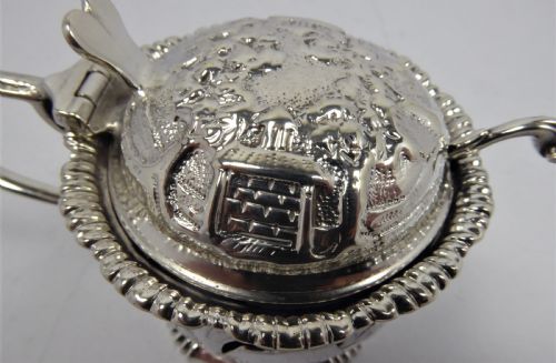 SOLID SILVER MUSTARD POT 1880 - ADDITIONAL PHOTO 3
