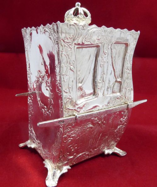 rare solid silver tea caddy 1898 - CATEGORY: ANTIQUE SILVER - DATED 1890