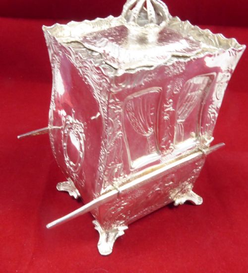 RARE SOLID SILVER TEA CADDY 1898 - ADDITIONAL PHOTO 1