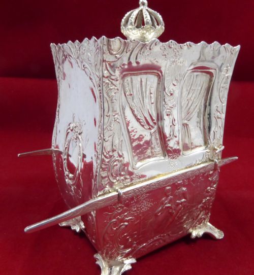 RARE SOLID SILVER TEA CADDY 1898 - ADDITIONAL PHOTO 2