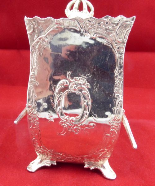 RARE SOLID SILVER TEA CADDY 1898 - ADDITIONAL PHOTO 3
