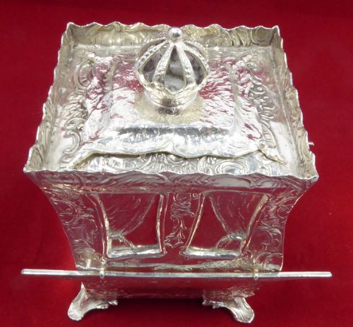 RARE SOLID SILVER TEA CADDY 1898 - ADDITIONAL PHOTO 6