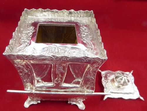 RARE SOLID SILVER TEA CADDY 1898 - ADDITIONAL PHOTO 7