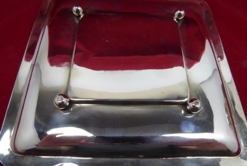 SOLID SILVER AND GLASS INKWELL AND TRAY CIRCA 1900'S - ADDITIONAL PHOTO 4
