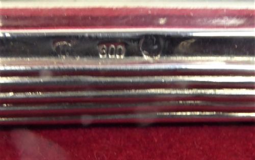 SOLID SILVER AND GLASS INKWELL AND TRAY CIRCA 1900'S - ADDITIONAL PHOTO 5