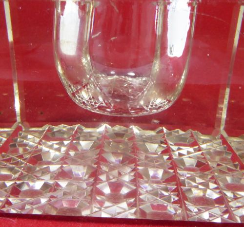 SOLID SILVER AND GLASS INKWELL AND TRAY CIRCA 1900'S - ADDITIONAL PHOTO 8