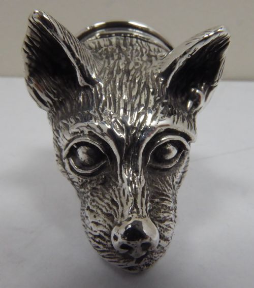 SOLID SILVER FOXDOG PILL SNUFF BOX - ADDITIONAL PHOTO 1