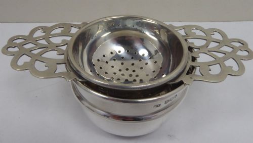 solid silver tea strainer 1936 - CATEGORY: ANTIQUE SILVER - DATED 1930