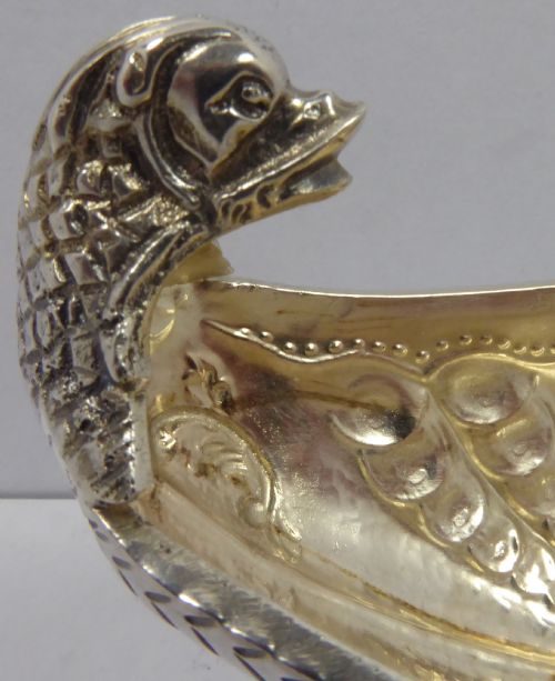 SOLID SILVER FISH HEAD SWEETNUT DISH 1950'S - ADDITIONAL PHOTO 2