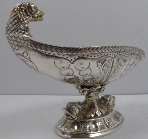SOLID SILVER FISH HEAD SWEETNUT DISH 1950'S - ADDITIONAL PHOTO 5