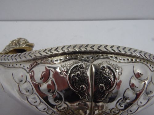 SOLID SILVER FISH HEAD SWEETNUT DISH 1950'S - ADDITIONAL PHOTO 7