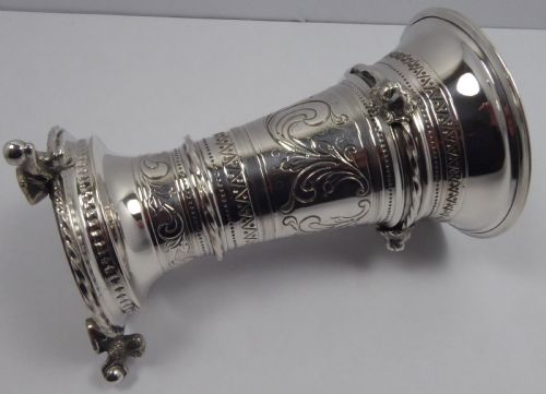 SOLID SILVER LIONS HEAD VASE - ADDITIONAL PHOTO 5