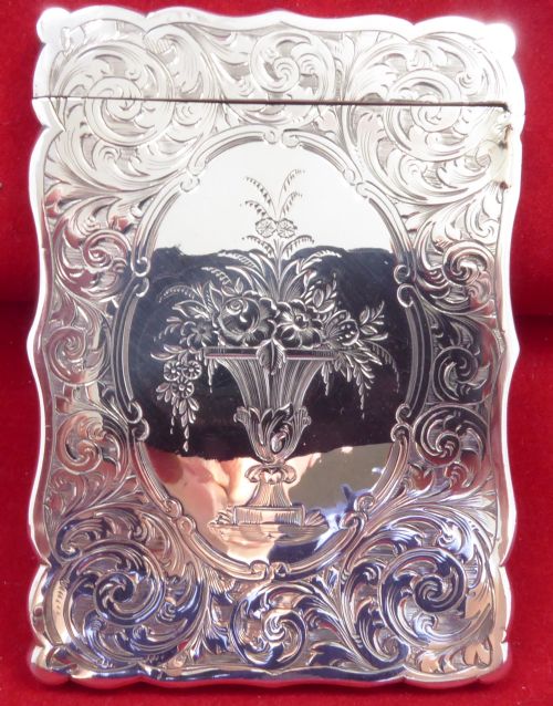 SOLID SILVER CARD CASE HOLDER 1875 - ADDITIONAL PHOTO 1