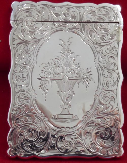 SOLID SILVER CARD CASE HOLDER 1875 - ADDITIONAL PHOTO 2