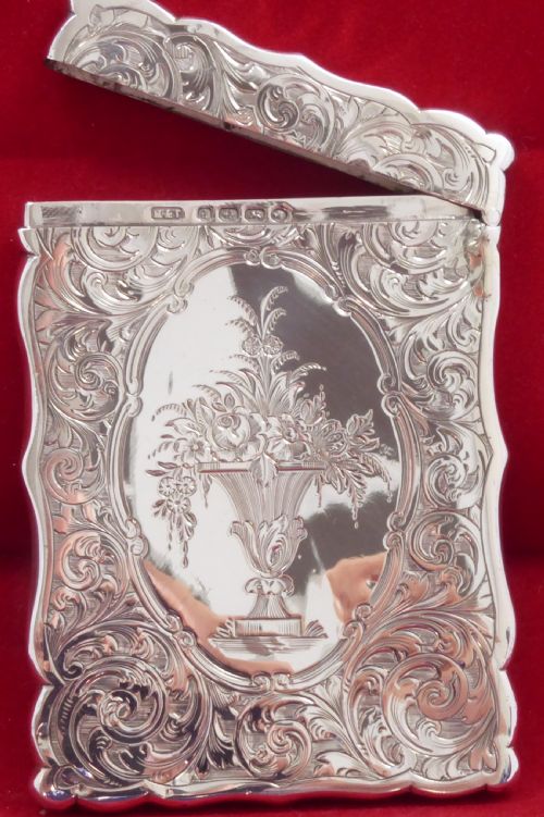 SOLID SILVER CARD CASE HOLDER 1875 - ADDITIONAL PHOTO 4