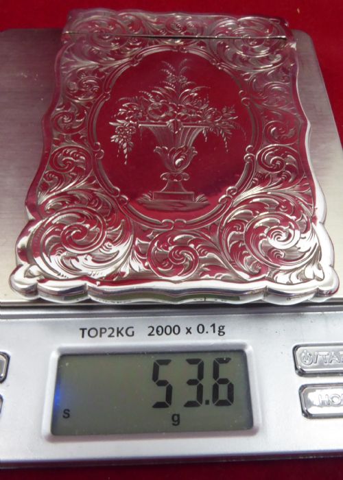 SOLID SILVER CARD CASE HOLDER 1875 - ADDITIONAL PHOTO 7