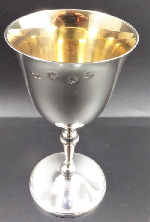 SOLID SILVER SET OF BOXED WINE GOBLETS 1967 - ADDITIONAL PHOTO 3