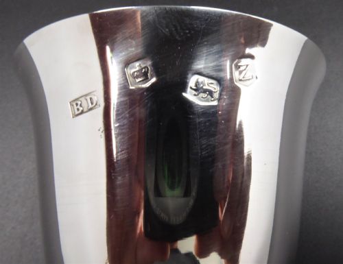 SOLID SILVER SET OF BOXED WINE GOBLETS 1967 - ADDITIONAL PHOTO 5