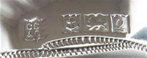 SOLID SILVER LARGE HEAVY PAIR OF WINE GOBLETS - ADDITIONAL PHOTO 3