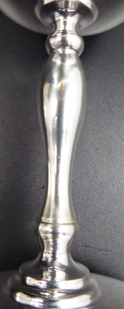 SOLID SILVER LARGE HEAVY PAIR OF WINE GOBLETS - ADDITIONAL PHOTO 11