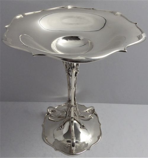 stunning solid silver art nouveau standing bowl1911 - CATEGORY: ANTIQUE SILVER - DATED 1910