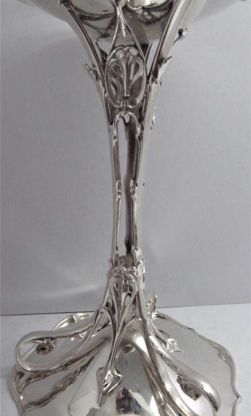 STUNNING SOLID SILVER ART NOUVEAU STANDING BOWL1911 - ADDITIONAL PHOTO 1