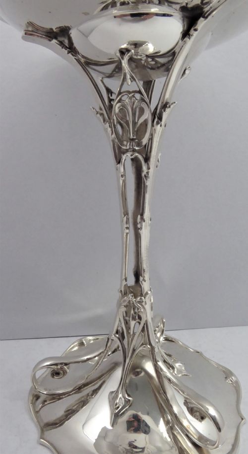 STUNNING SOLID SILVER ART NOUVEAU STANDING BOWL1911 - ADDITIONAL PHOTO 3