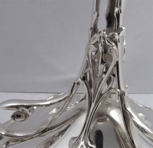 STUNNING SOLID SILVER ART NOUVEAU STANDING BOWL1911 - ADDITIONAL PHOTO 5